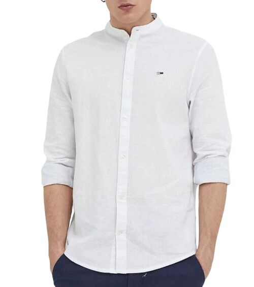 TOMMY JEANS MAO LINEN BLEND SHIRT - ΠΟΥΚΑΜΙΣΑ στο drest.gr 