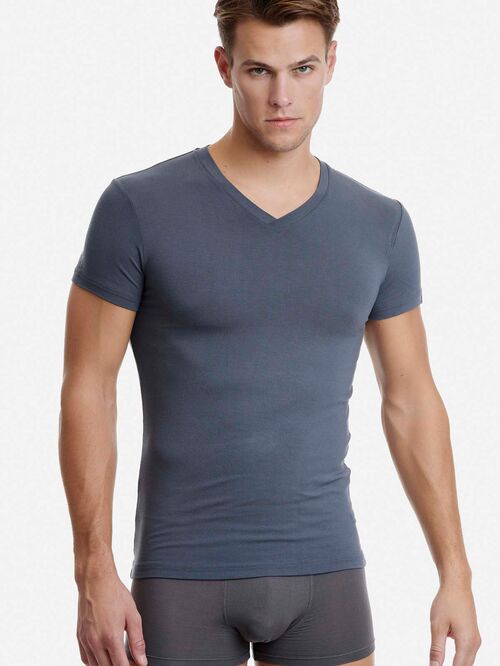 WALK MEN'S T-SHIRT BAMBOO ΛΑΙΜΟΚΟΨΗ ΜΕ V - ΦΑΝΕΛΛΕΣ στο drest.gr 