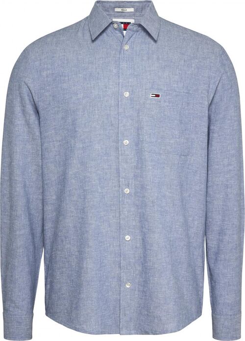 TOMMY JEANS REGULAR LINEN BLEND SHIRT - ΠΟΥΚΑΜΙΣΑ στο drest.gr 