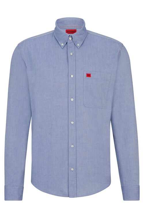 HUGO BUTTON-DOWN SLIM-FIT SHIRT IN OXFORD COTTON EVITO - ΠΟΥΚΑΜΙΣΑ στο drest.gr 